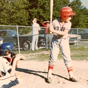 1970's baseball! Look at Brian in action! Today was a great day to get those bats or golf clubs swinging
